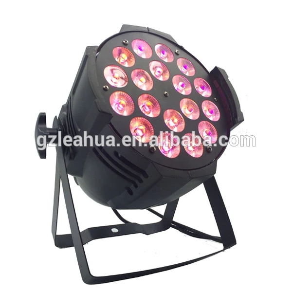 18 قطعة * 10 واط RGBWA + UV 6in 1 LED Par ضوء DMX تحكم الألومنيوم حالة