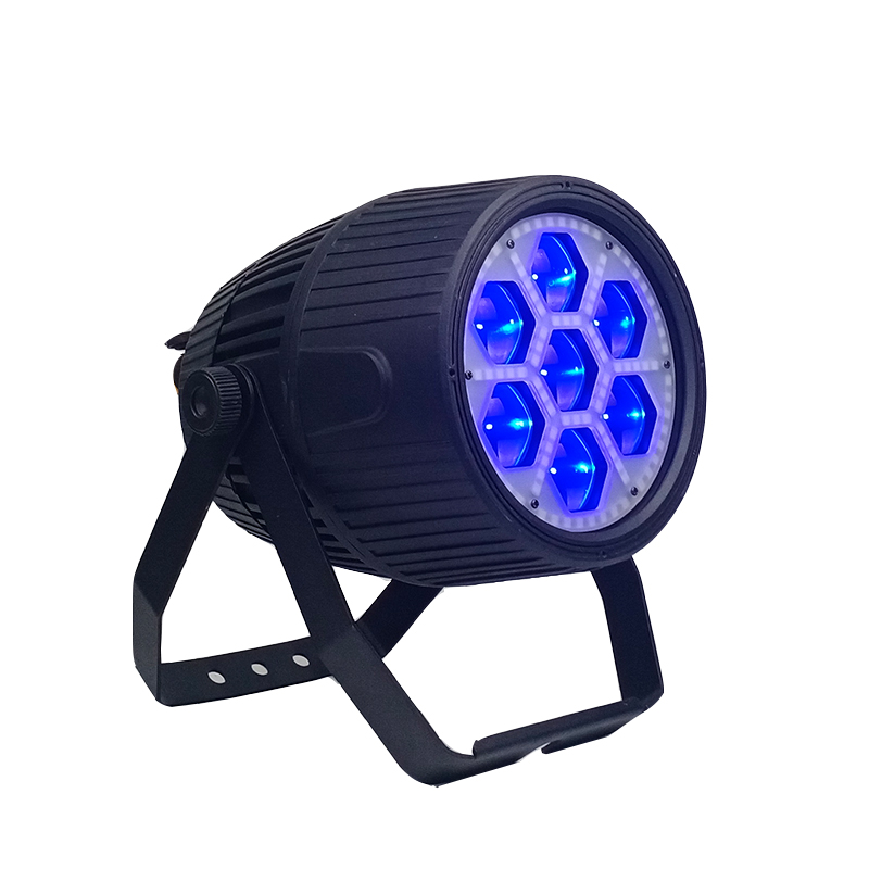 7x40w RGBW + 96x0.2w RGB تكبير مقاوم للماء LED Par