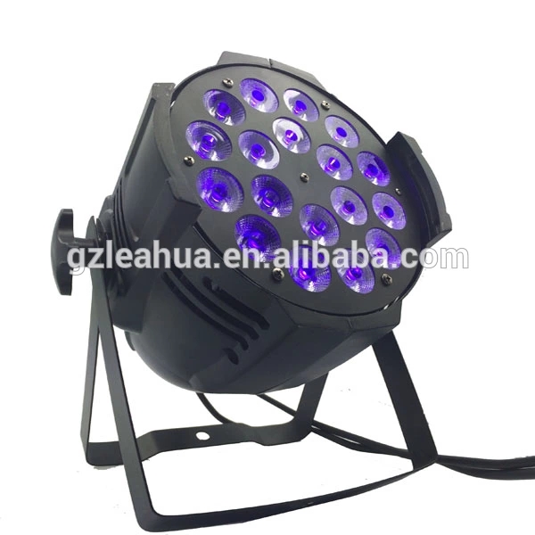 18 قطعة * 10 واط RGBWA + UV 6in 1 LED Par ضوء DMX تحكم الألومنيوم حالة